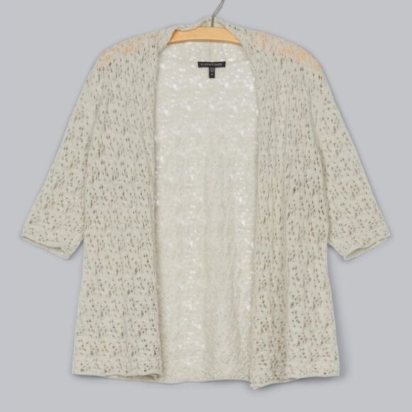 Eileen Fisher wool lace lightweight cardigan - Picture 1 of 13